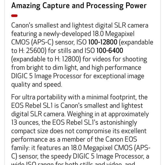 Canon EOS Rebel SL1 Digital Camera - Picture 11 of 11